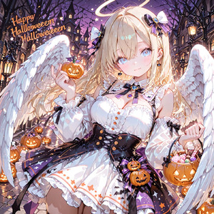 ハロウィンの天使ギャル