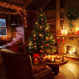 Christmas Cabin Ambience With Howling Wind and Fireplace Sounds