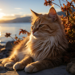 Obertura Del Gato Junto Al Arroyo