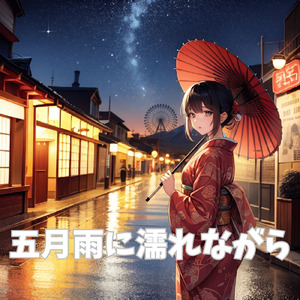 五月雨に濡れながら