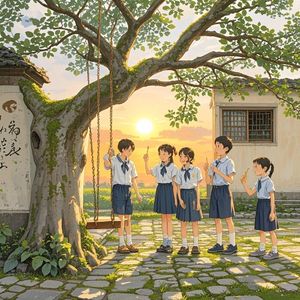 老槐树下的光斑-姚盼亮