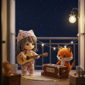 パジャマと奏でるハーモニウムとギター