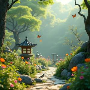 한국 전통 정원에서 피아노와 함께하는 마음의 평화