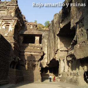 Rojo amarillo y ruinas