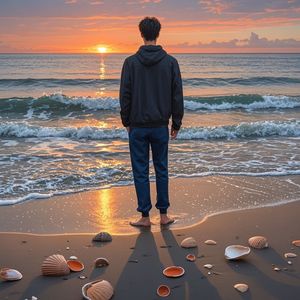 黄昏海边的思念