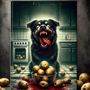 Perro roba papas