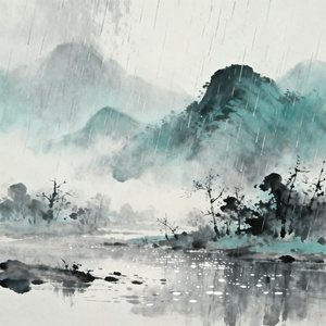 烟雨落