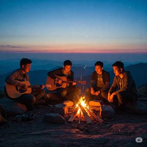 4 หนุ่มพูไฟ Four mans live on the mountain