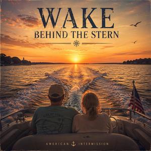 Wake behind the stern