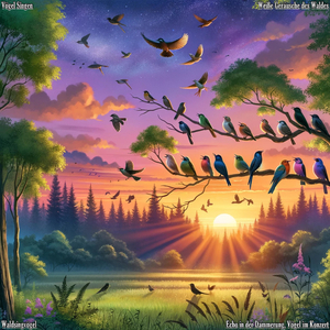 Stimmen Des Himmels, Vögel Singen Bei Sonnenuntergang