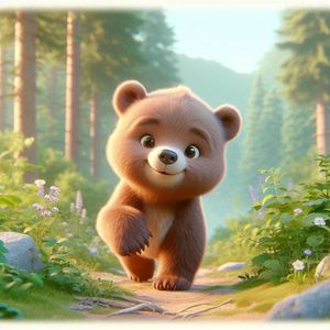 Niedźwiadek w Lesie Chodzi Sam