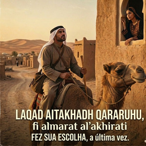 LAQAD AITAKHADH QARARUHU, FI ALMARAT AL'AKHIRATI, fez sua escolha, a última vez.