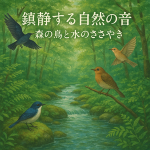 鎮静する自然の音、夜明けの鳥と目覚める川