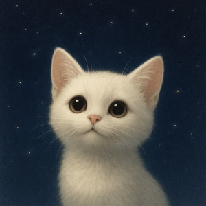 白猫が見つめる夜