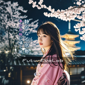 静かなる京都・春の夜桜に囁く風｜Silent Kyoto・Whispering Wind in the Spring Night Sakura by FuturEvoLab