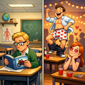 Bright red underpants