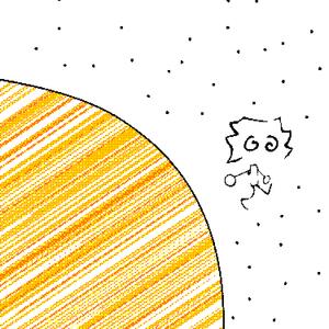 on the other side of the sun