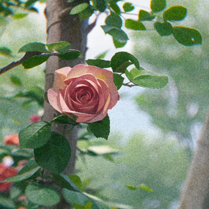 在我眼里变模糊的月季花