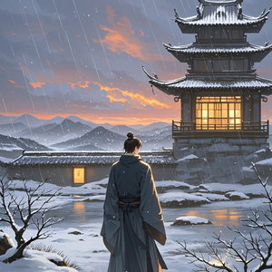 青门饮逢雪感怀
