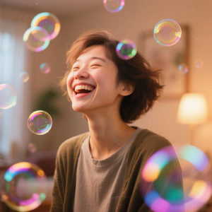 原来人真正高兴起来 心里是会响的