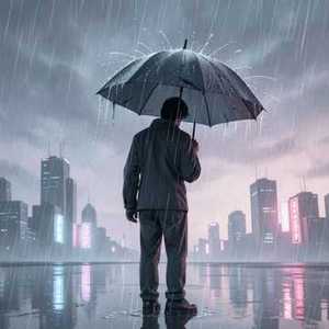 淋雨的人