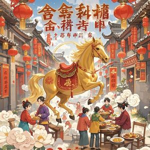 金马踏春福满堂-乐海婷