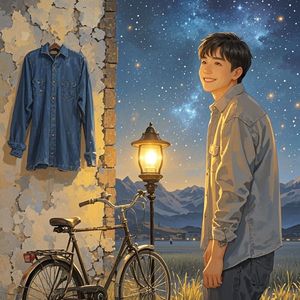 星光下的灯盏-商山洛水