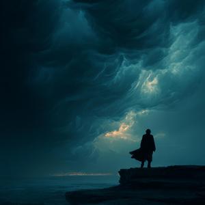 폭풍속에 홀로 서있는 나