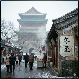 冬至的旧鼓楼大街