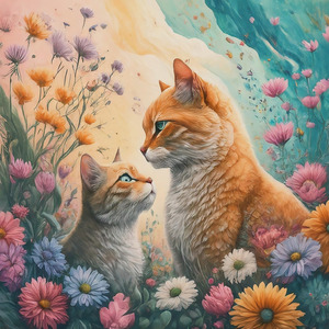 ネコのにらみ合い