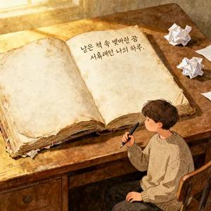 낡은 책 속 빛바랜 꿈 서툴렀던 나의 하루