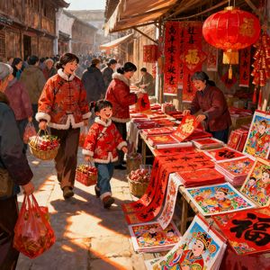 中国风 年味 赶集