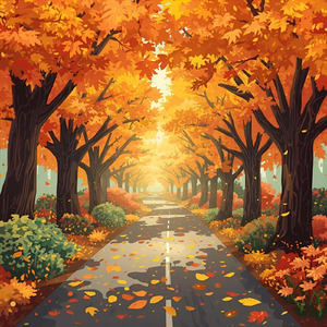 紅葉きらめく道