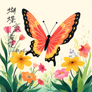 蝴蝶恋着花