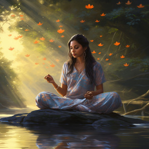 Meditación Con La Lluvia Suave Y El Chisporroteo Gentil