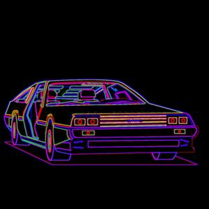 Neon Delorean