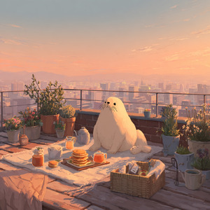 Honeydew Seal Rooftop Pancake Picnic