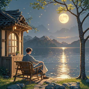 湖面的月光