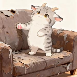 猫の爪研ぎに飼い主は怯んだ