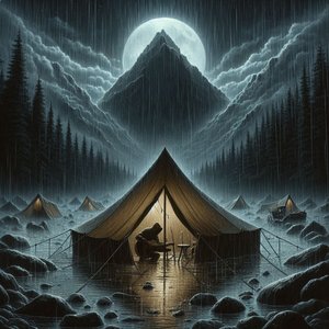 Relaxing Rain and Wind in the Tent 2