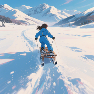 雪橇滑行的冬趣