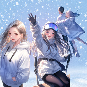 雪の華が舞い上がる