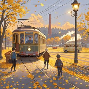 落叶铺满东北大马路