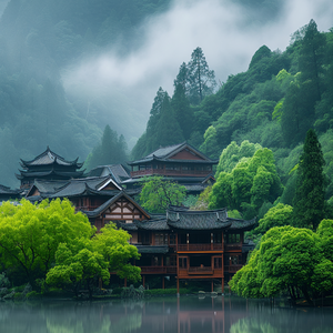 一念江南烟雨中