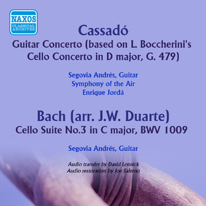 Guitar Concerto in E Major (based on L. Boccherini's Cello Concerto in D Major, G. 479):I. Allegro non tanto