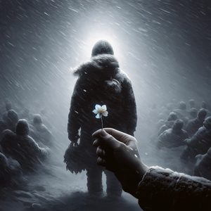 你的背影披满风雪 可我始终为你握着一支春天