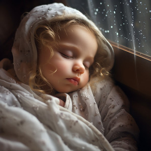 Bebé En La Suave Lluvia De La Noche