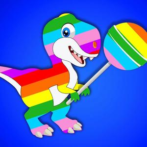 Rainbow Dino Lollipop