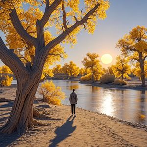 塔里木河畔的秋光