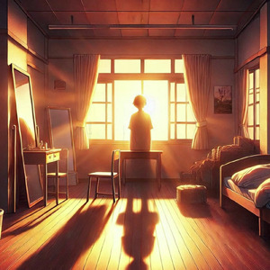 夜明けの光と夜の暗闇